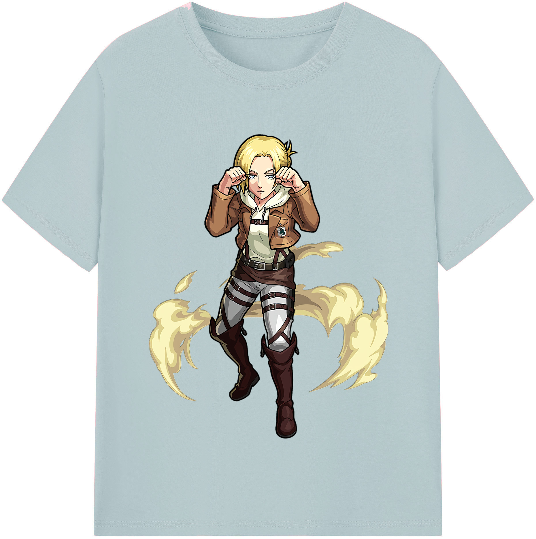 （画像用） 進撃の巨人 アニ・レオンハート Attack on Titan Annie Leonhart 綿100％半袖Tシャツ（フロントプリント）